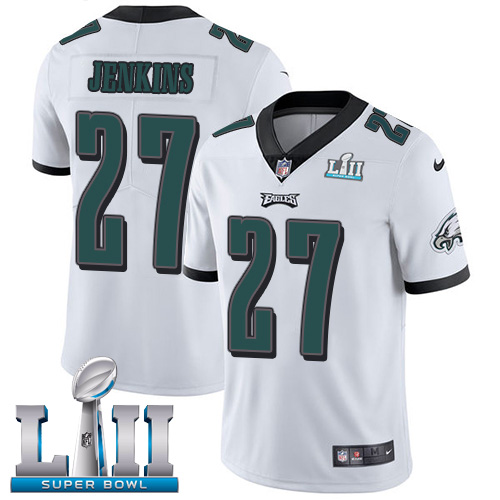Nike Eagles 27 Malcolm Jenkins White 2018 Super Bowl LII Youth Vapor Untouchable Player Limited Jersey
