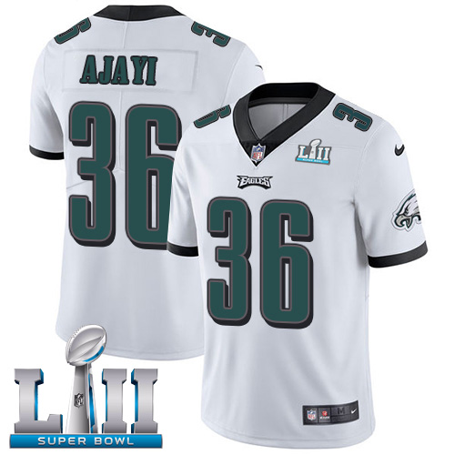 Nike Eagles 36 Jay Ajayi White 2018 Super Bowl LII Youth Vapor Untouchable Player Limited Jersey