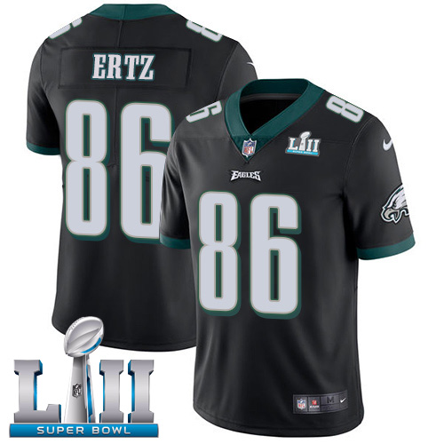 Nike Eagles 86 Zach Ertz Black 2018 Super Bowl LII Vapor Untouchable Player Limited Jersey