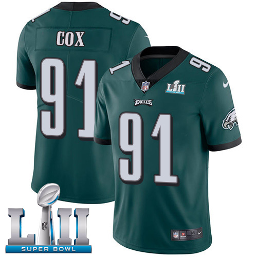 Nike Eagles 91 Fletcher Cox Green 2018 Super Bowl LII Youth Vapor Untouchable Player Limited Jersey
