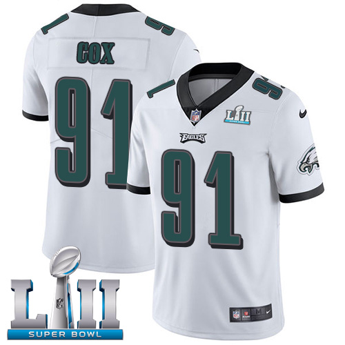 Nike Eagles 91 Fletcher Cox White 2018 Super Bowl LII Youth Vapor Untouchable Player Limited Jersey