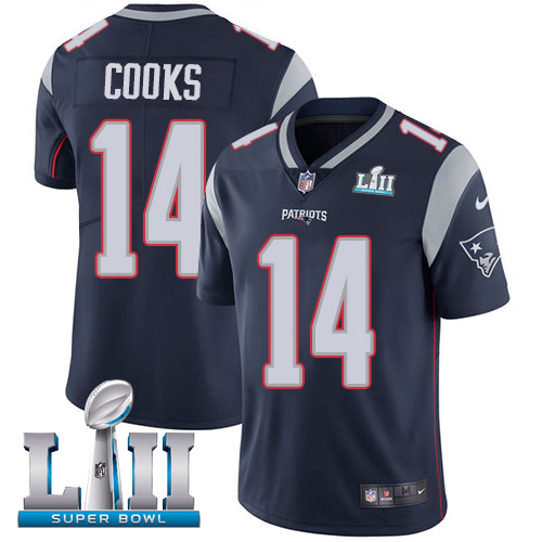 Nike Patriots 14 Brandin Cooks Navy 2018 Super Bowl LII Youth Vapor Untouchable Player Limited Jersey