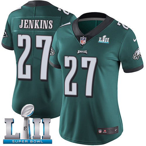 Nike Eagles 27 Malcolm Jenkins Green Women 2018 Super Bowl LII Vapor Untouchable Player Limited Jersey - Click Image to Close