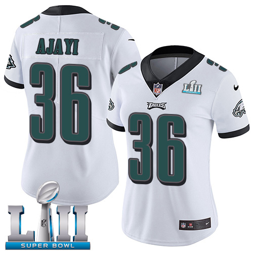 Nike Eagles 36 Jay Ajayi White Women 2018 Super Bowl LII Vapor Untouchable Player Limited Jersey