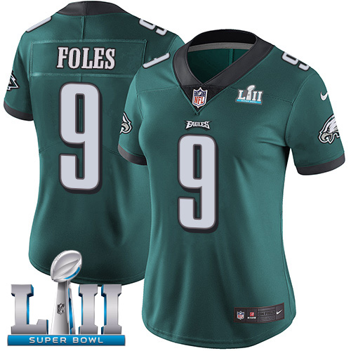 Nike Eagles 9 Nick Foles Green Women 2018 Super Bowl LII Vapor Untouchable Player Limited Jersey - Click Image to Close