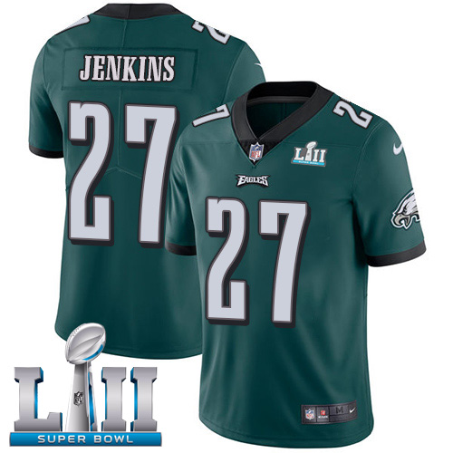 Nike Eagles 27 Malcolm Jenkins Green Youth 2018 Super Bowl LII Vapor Untouchable Player Limited Jersey