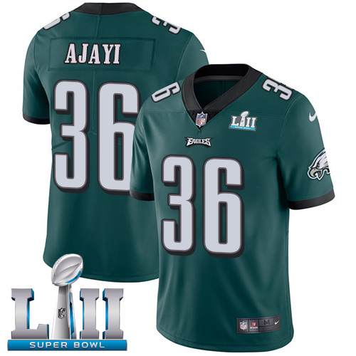 Nike Eagles 36 Jay Ajayi Green Youth 2018 Super Bowl LII Vapor Untouchable Player Limited Jersey