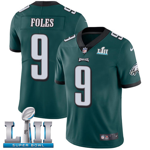 Nike Eagles 9 Nick Foles Green Youth 2018 Super Bowl LII Vapor Untouchable Player Limited Jersey