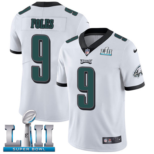 Nike Eagles 9 Nick Foles White Youth 2018 Super Bowl LII Vapor Untouchable Player Limited Jersey