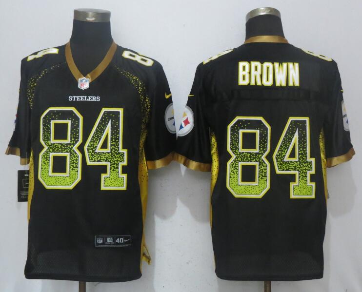 Nike Steelers 84 Antonio Brown Black Drift Fashion Elite Jersey