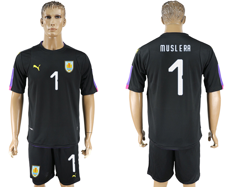 Uruguay 1 MUSLERA Black Goalkeeper 2018 FIFA World Cup Soccer Jersey