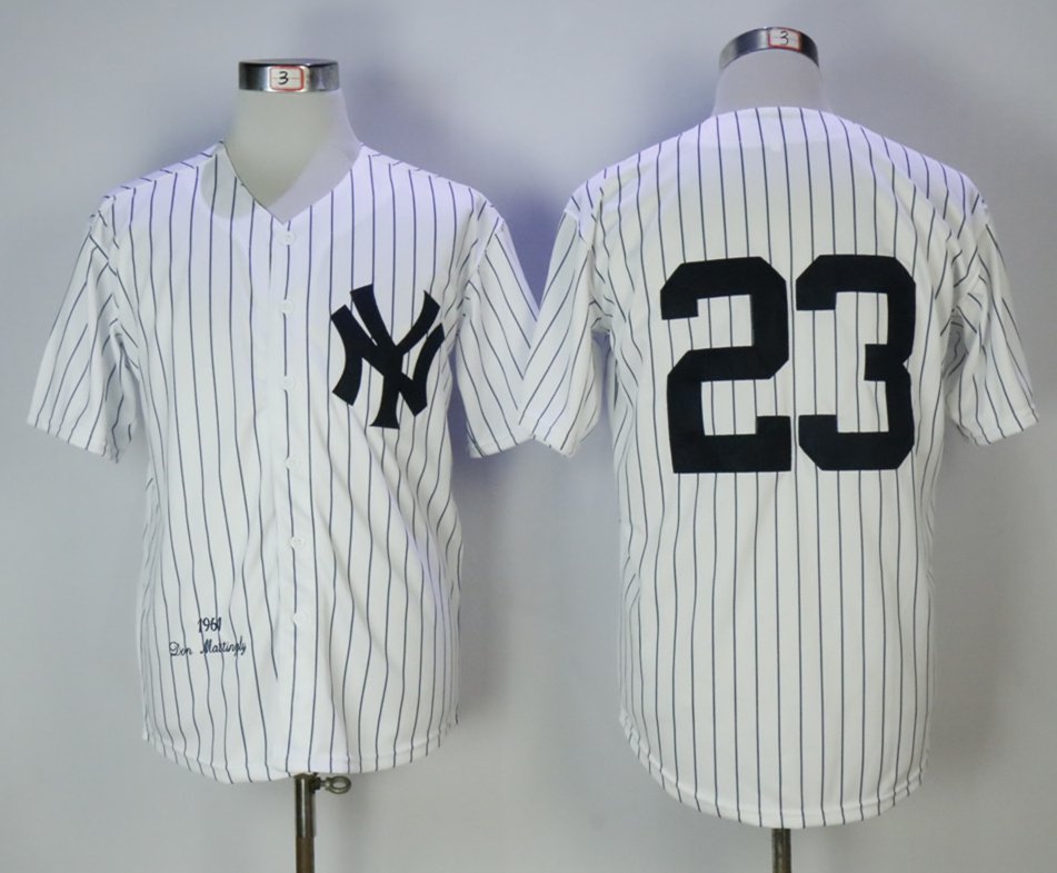 Yankees 23 Don Mattingly White 1961 Mitchell & Ness Jersey - Click Image to Close