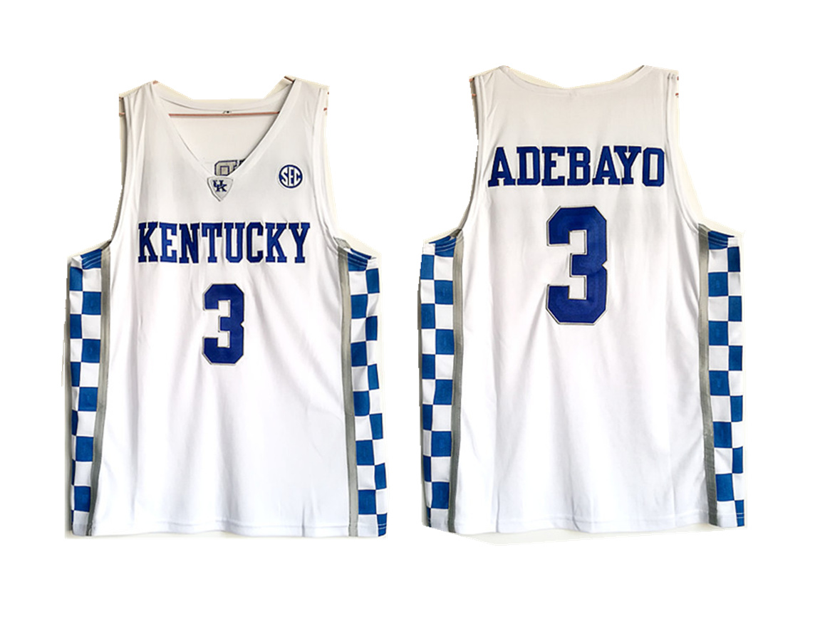 Kentucky Wildcats 3 Edrice Adebayo White College Basketball Jersey