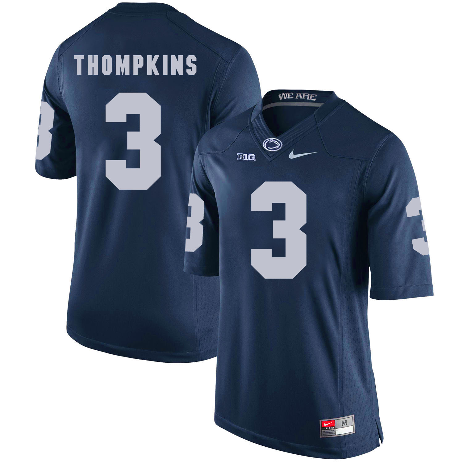 Penn State Nittany Lions 3 DeAndre Thompkins Navy College Football Jersey - Click Image to Close