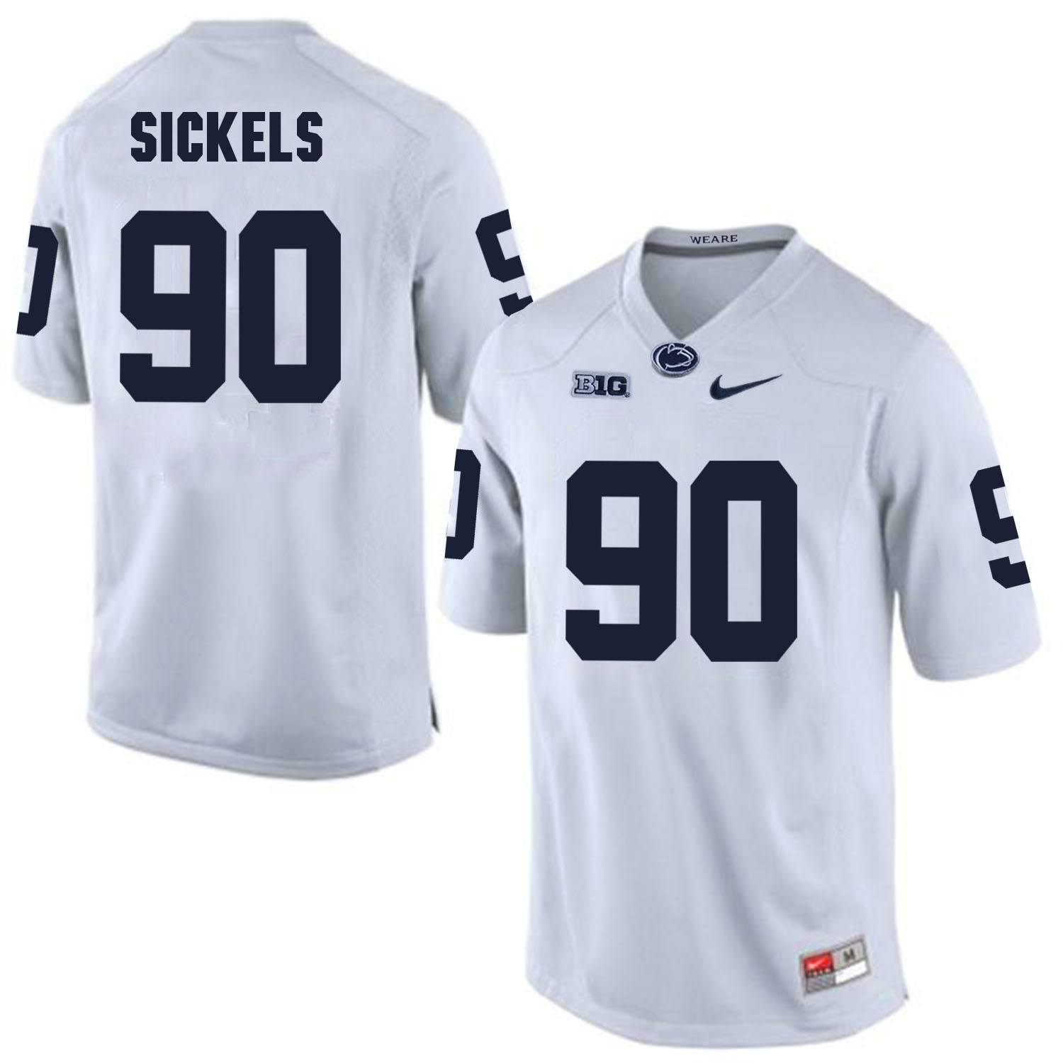 Penn State Nittany Lions 90 Garrett Sickels White College Football Jersey - Click Image to Close