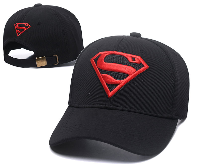 Superman Red Logo Black Fashion Adjustable Hat SG