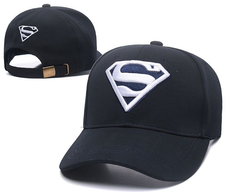 Superman White Logo Black Fashion Adjustable Hat SG