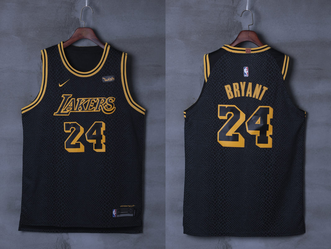 Lakers 24 Kobe Bryant Black City Edition Nike Authentic Jersey