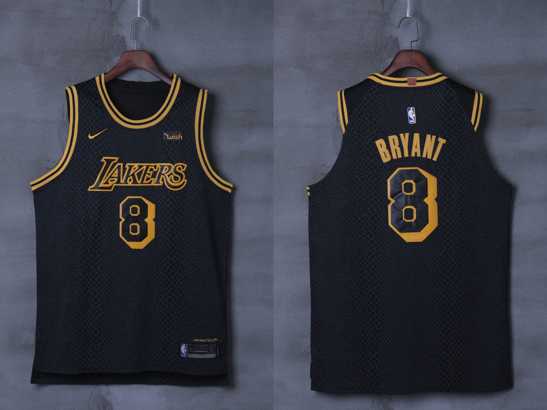 Lakers 8 Kobe Bryant Black City Edition Nike Authentic Jersey