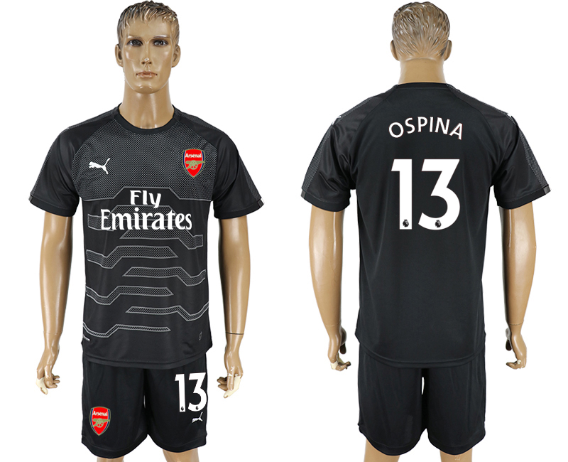 2017-18 Arsenal 13 OSPINA Black Goalkeeper Soccer Jersey