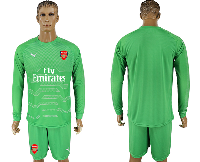 2017-18 Arsenal Green Long Sleeve Goalkeeper Soccer Jersey 2017-18 Arsenal Green Long Sleeve Goalkeeper Soccer Jersey