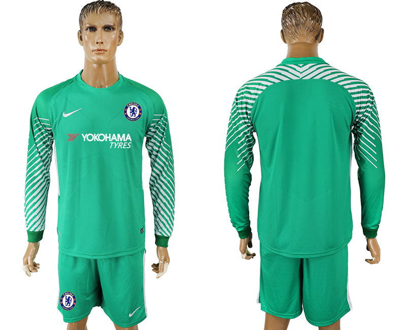 2017-18 Chelsea Green Long Sleeve Goalkeeper Soccer Jersey