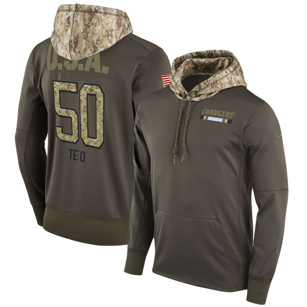 Nike Chargers 50 Manti Te'O Olive Salute To Service Pullover Hoodie