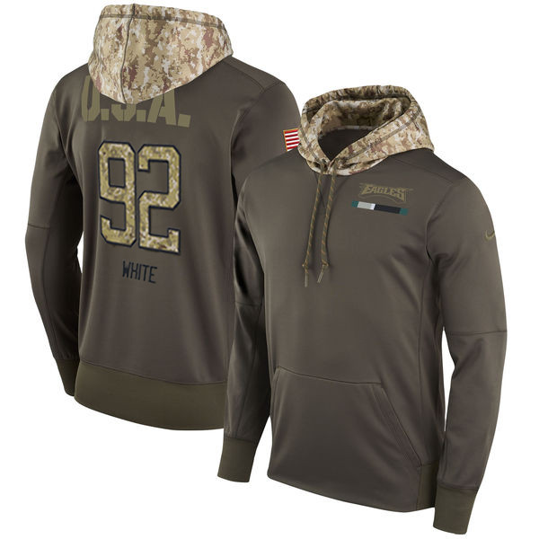 Nike Eagles 92 Reggie White Olive Salute To Service Pullover Hoodie Nike Eagles 92 Reggie White Olive Salute To Service Pullover Hoodie