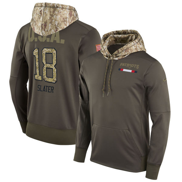 Nike Patriots 18 Matthew Slater Olive Salute To Service Pullover Hoodie