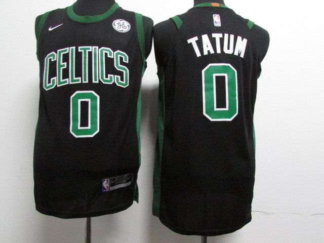 Celtics 0 Jayson Tatum Black Youth Nike Authentic Jersey