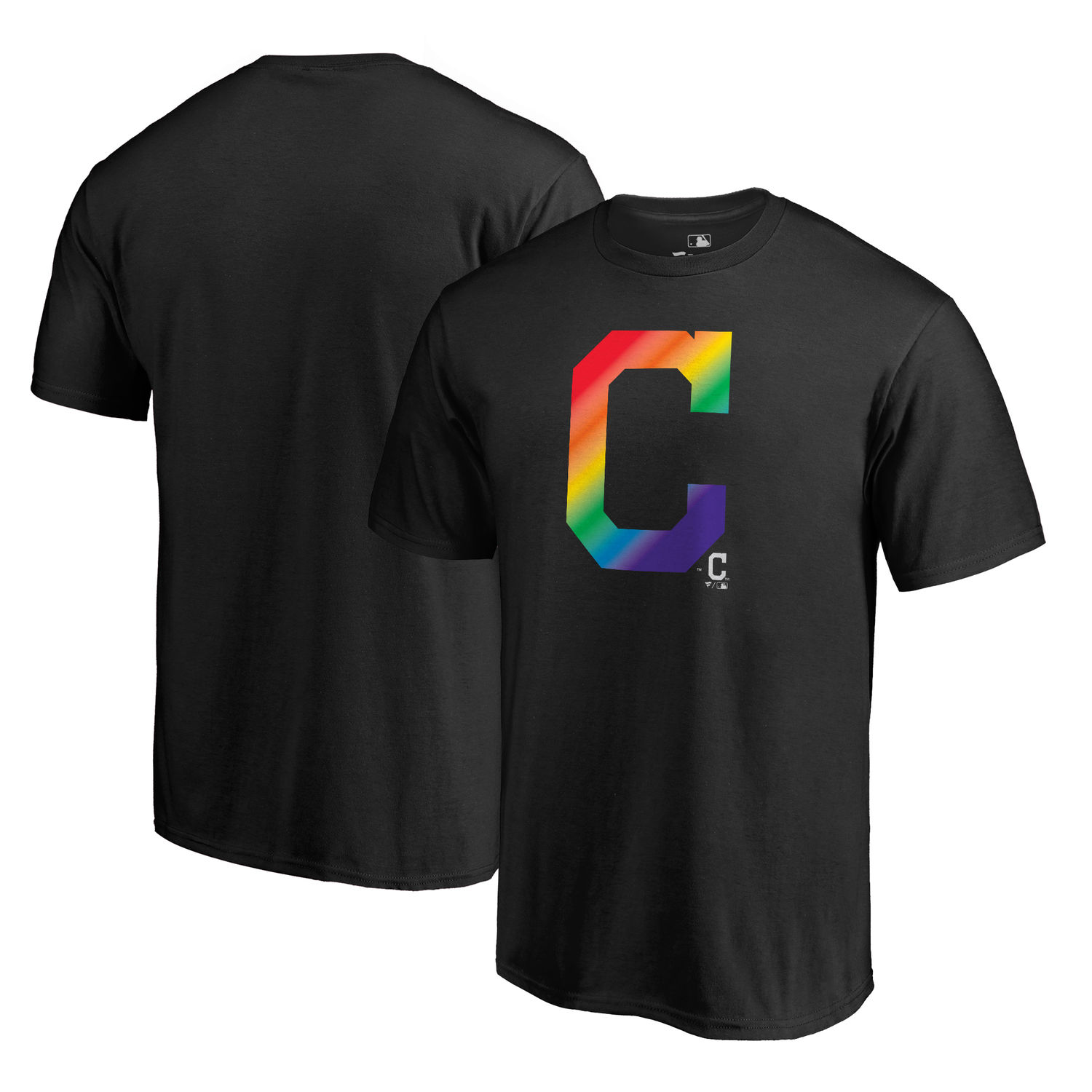 Men's Cleveland Indians Fanatics Branded Pride Black T Shirt