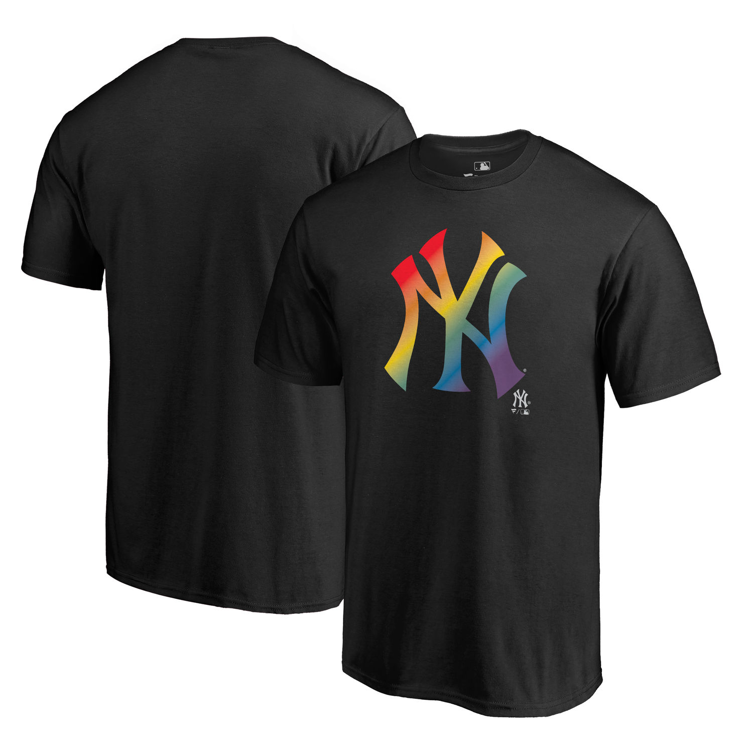 Men's New York Yankees Fanatics Branded Pride Black T Shirt - Click Image to Close