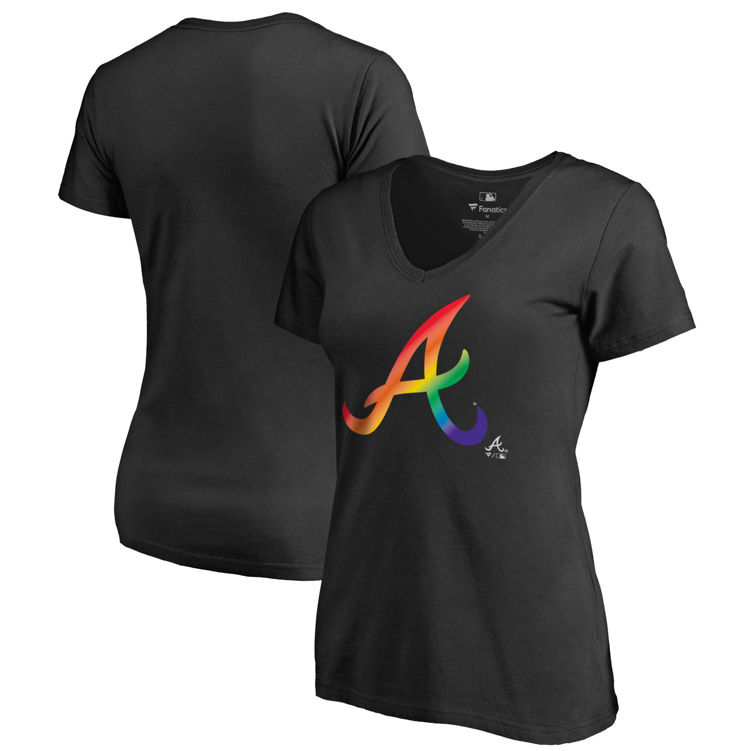 Women's Atlanta Braves Fanatics Branded Pride Black T Shirt - Click Image to Close