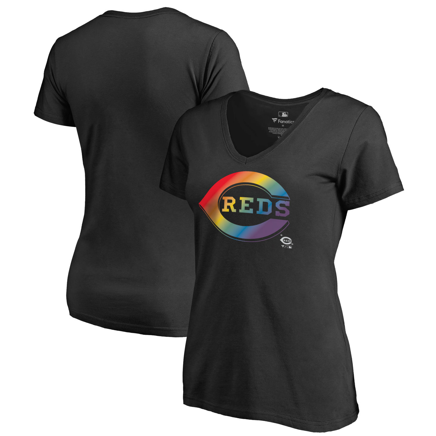 Women's Cincinnati Reds Fanatics Branded Pride Black T Shirt