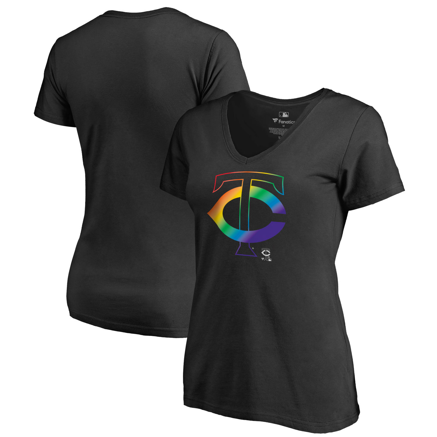 Women's Minnesota Twins Fanatics Branded Black Big & Tall Pride T Shirt - Click Image to Close