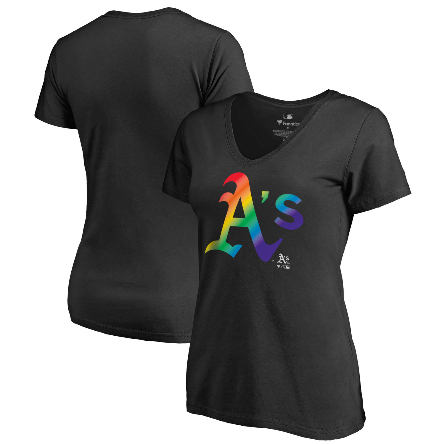 Women's Oakland Athletics Fanatics Branded Pride Black T Shirt