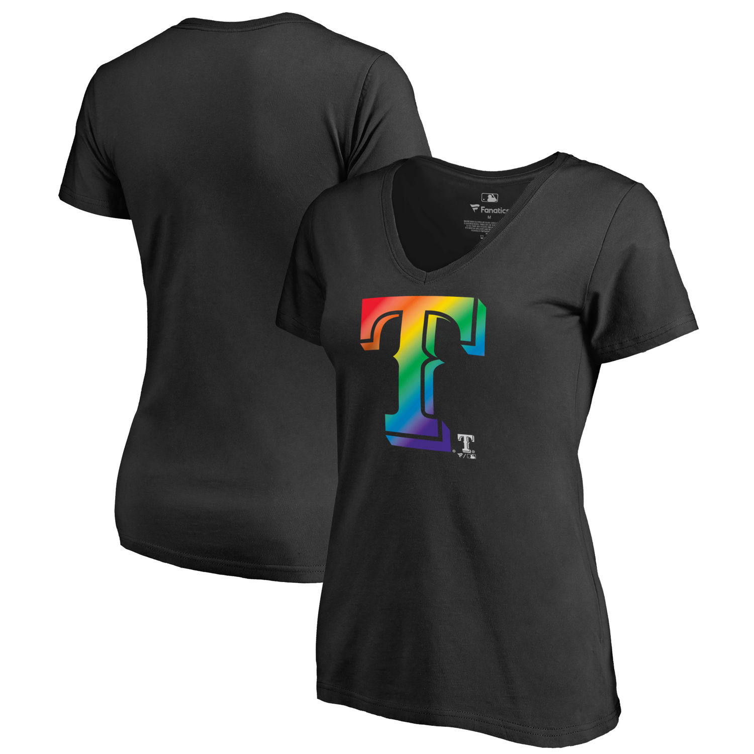Women's Texas Rangers Fanatics Branded Pride Black T Shirt