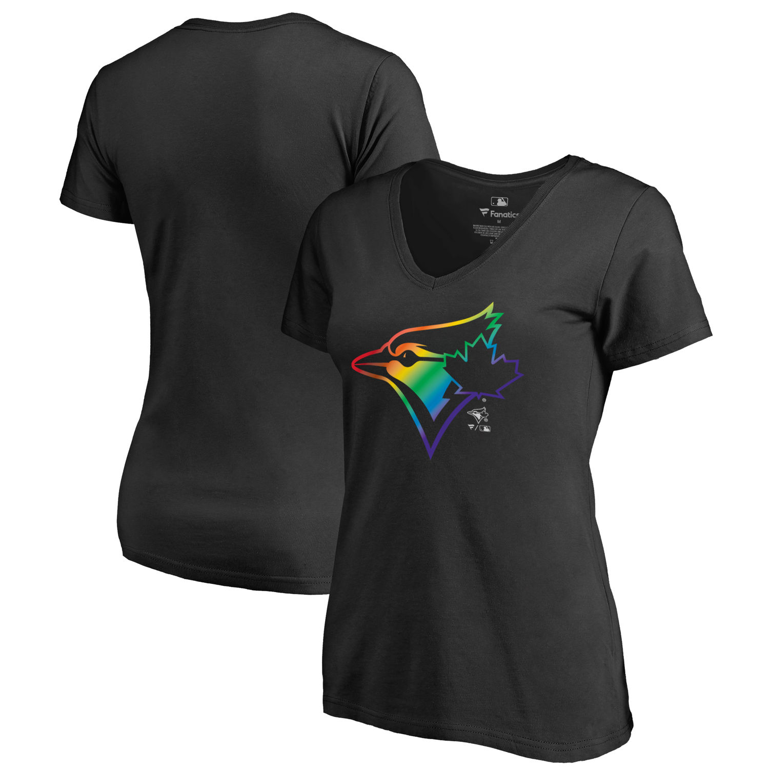 Women's Toronto Blue Jays Fanatics Branded Black Big & Tall Pride T Shirt