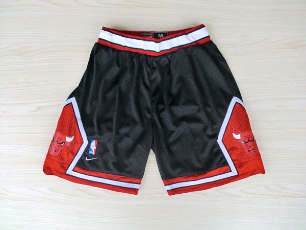 Bulls Black Nike Mesh NBA Shorts - Click Image to Close