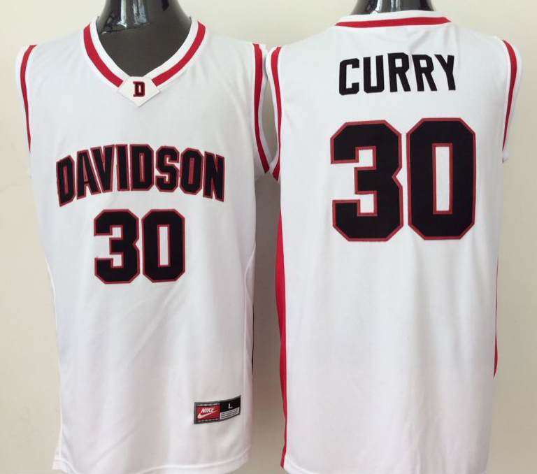 Davidson Wildcat 30 Stephen Curry Black College Basketball Jersey - Click Image to Close