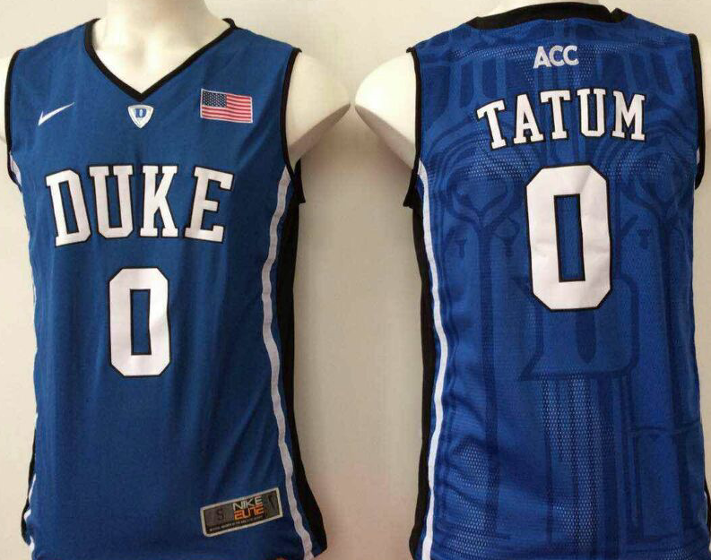 Duke Blue Devils 0 Jayson Tatum Navy College Basketball Jersey