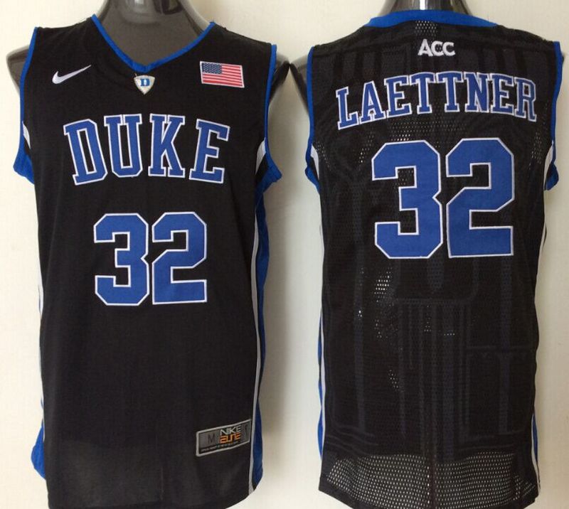 Duke Blue Devils 32 Christian Laettner Black College Basketball Jersey
