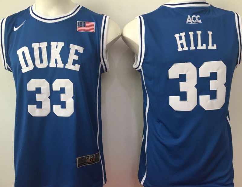 Duke Blue Devils 33 Grant Hill Blue College Basketball Jersey