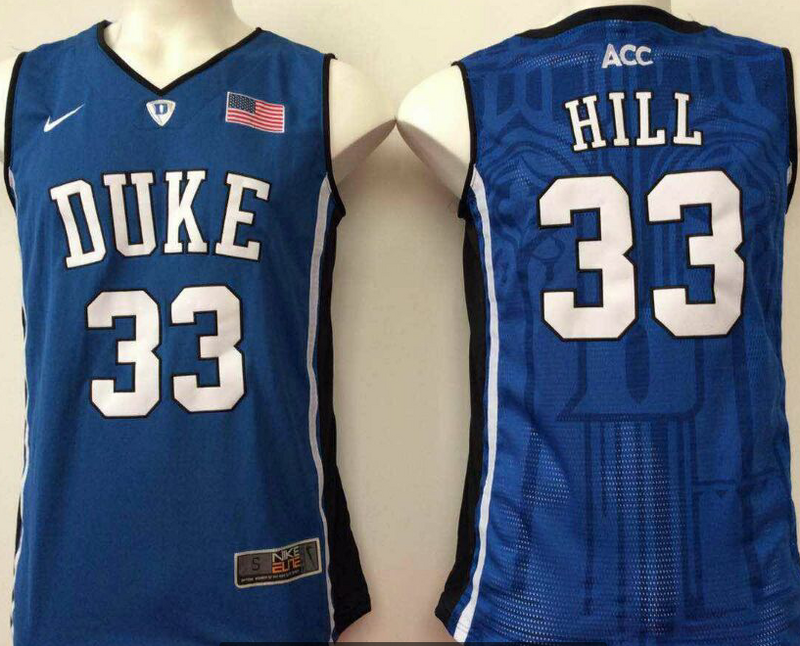 Duke Blue Devils 33 Grant Hill Navy College Basketball Jersey