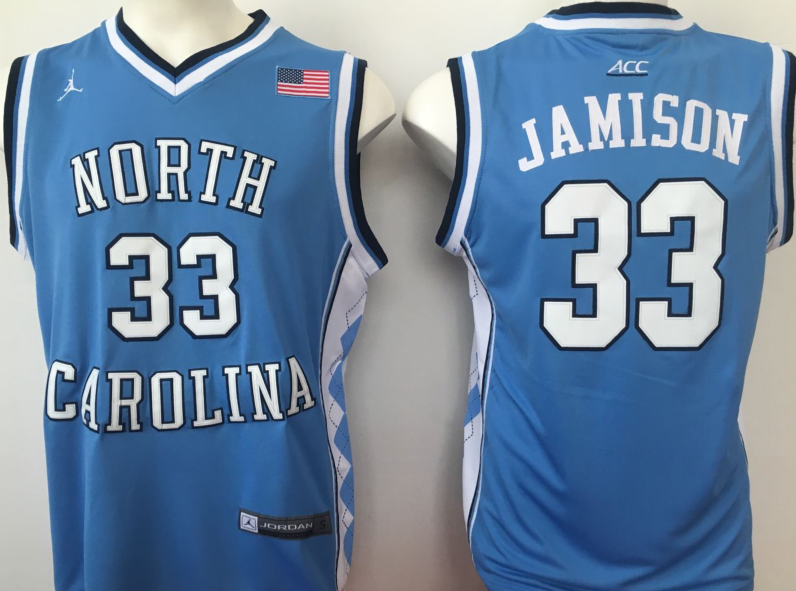 North Carolina Tar Heels 33 Antawn Jamison Blue College Basketball Jersey