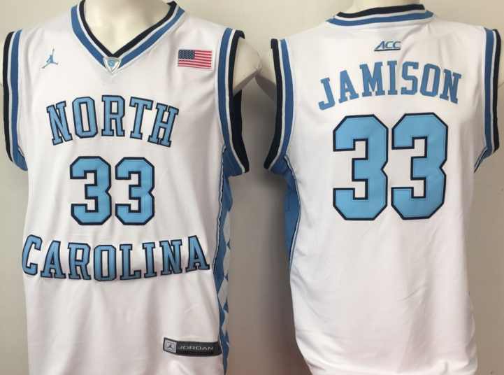 North Carolina Tar Heels 33 Antawn Jamison White College Basketball Jersey