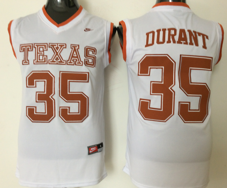 Texas Longhorns 35 Kevin Durant White College Basketball Jersey