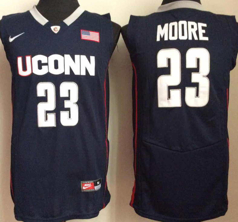 UConn Huskies 23 Maya Moore Navy College Basketball Jersey