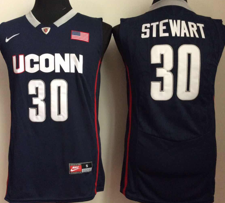 UConn Huskies 30 Breanna Stewart Navy College Basketball Jersey