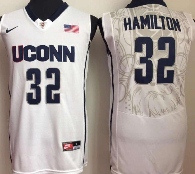 UConn Huskies 32 Richard Hamilton White College Basketball Jersey